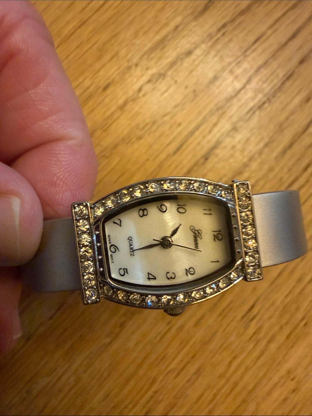 Geneva Silver Tone Crystal Accent Ladies Watch